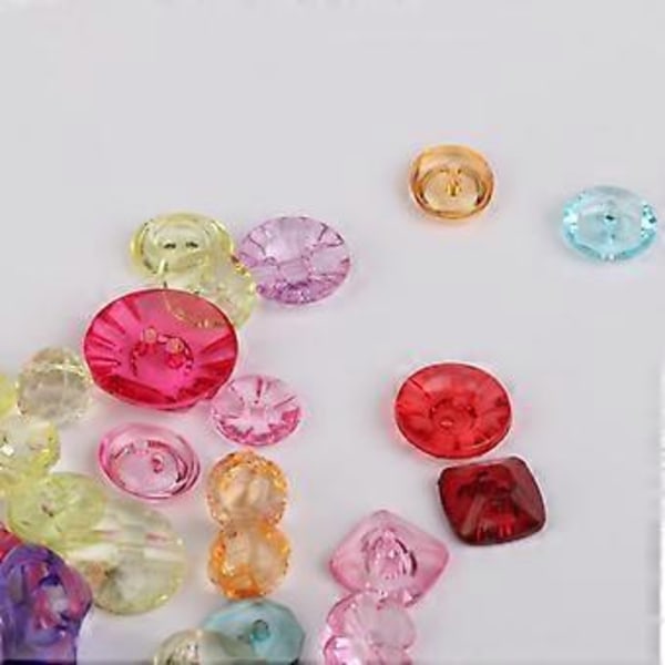 100 Akryylinappia DIY Ompelu Nauhat ASKARTELU 2 Reikää / Varsi