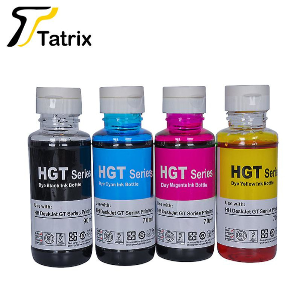 Tatrix Refill Dye Ink 4x90ml Transfer Ink Gt51 For Hp Printers Refillable Ink Cartridge For Hp Deskjet Gt 5810/5820/5822
