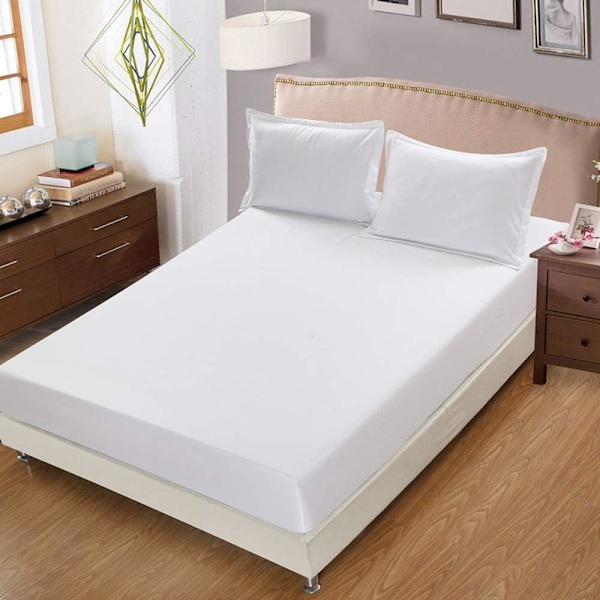 Tilpasset laken, 200 x 220 cm, trekk 30 cm, polyester madrassbeskyttelse