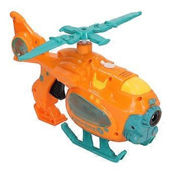 Bubbelblåsande Leksak Helikopterform Ljud Ljus Batteridriven Automatisk Bubbeltillverkningsleksak Orange( )