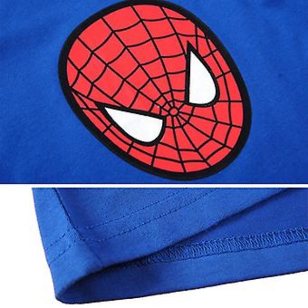 Barn Pojkar Spiderman Sommar Pyjamas Outfit Kortärmad T-shirt Toppar Shorts Set Sleepwear (1-2 År)