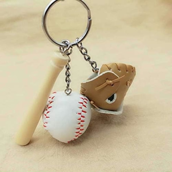 Baseball nøglering til dreng læder til mænd Inkluderer hat og bat