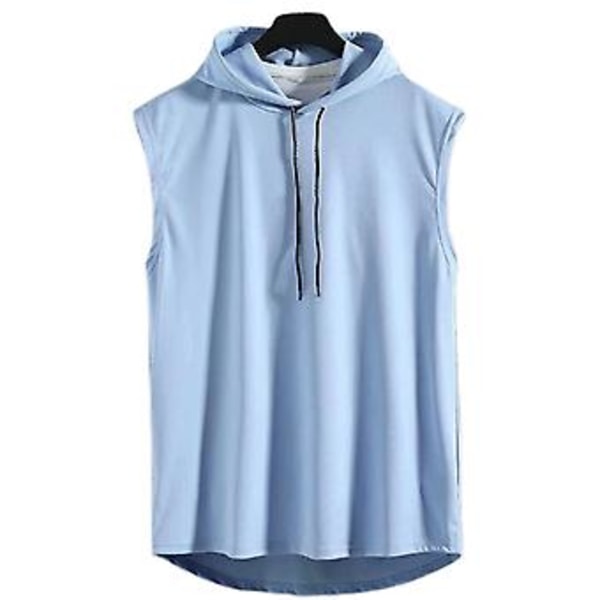 Fianao Miesten T-paita Yksiväriinen Sopii Kaikkiin Löysä Hikoa Imeytyvä Kesä T-paita Koripallon Pelaamiseen (2XL Sininen)