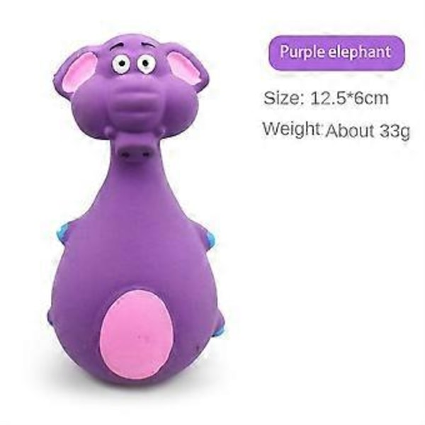 Interaktive Tyggelegetøj til Hunde, Uforgængelige Fyldte Squeaky Lyde Tegneserie (Lilla Elefant)
