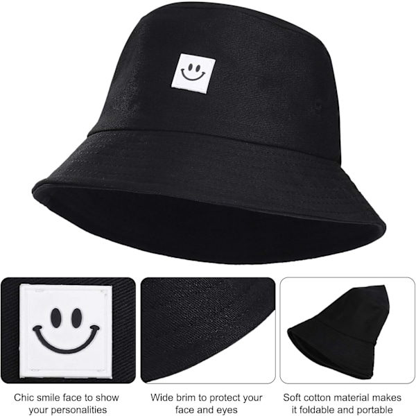 Unisex Buckethatt i Bomull, Vikbar, UV-Skydd, Andningsbar, Solhatt