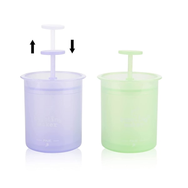 2 delar Ansiktsbehandling (liten, grön+lila) Cleanser Foam Cup Whip Bubble Maker Ansiktshudrengöringsvård, Ansiktsrengöring Foamer Cup Foam Maker