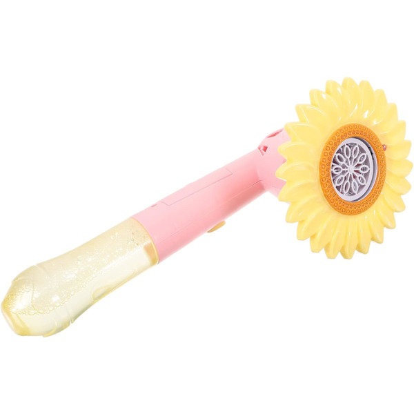 Solsikke Boblemaskin Batteri Boblemaskin Gigant Boble Tryllestav Automatisk Boblemaskin Bobler for 1-3 Plastleketøypink Gave Bobletryllestav