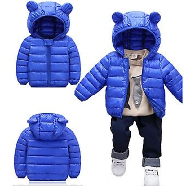 Barn Hoodie Dunjacka Pojkflickor Toddler Vinter Zippade Vadderade Jackor Ytterkläder (4-5 år)