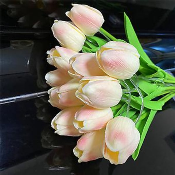 Flash LED Lys Stue Have Hjem Dekoration 10 stk. Ny Ornament PVC Tulipaner Hotel Soveværelse Sengelampe Bryllup Banket Gave ( )