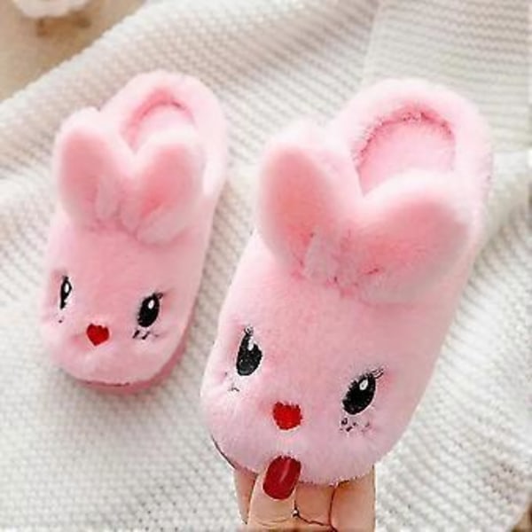 Bomuldssko Vinter Varme Plys Kanin Tøfler Søde Hyggelige Fluffy Tøffel Indendørs Varme Plys Dyresko (34-35 pink)