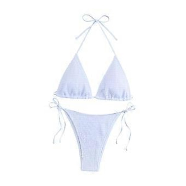 Todelt Tankini Badeantrekk Svømmedrakt for Strand Svømmebasseng Fest (XL Hvit)