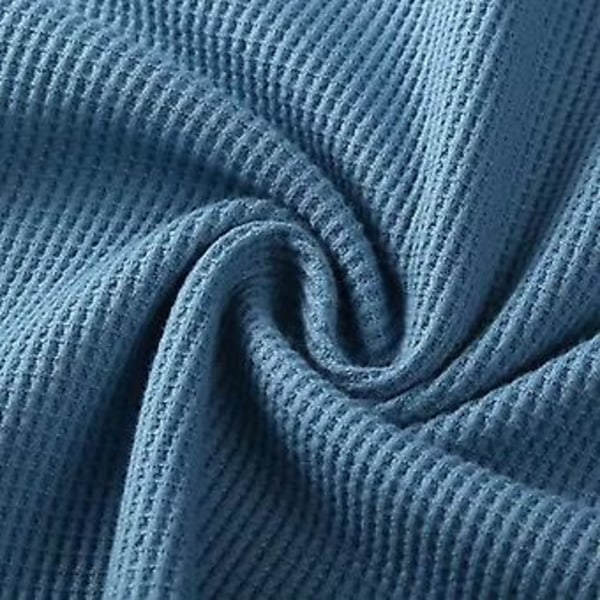 Mænd T-shirt Falsk Todelt Langærmet Rundhals Streetwear Forår Efterår Løstsiddende Waffle Sweatshirt (M Sort)