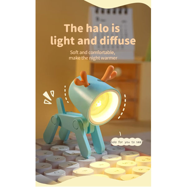 Mini LED natlys, justerbar dekorativ hjortelampe, natlampe
