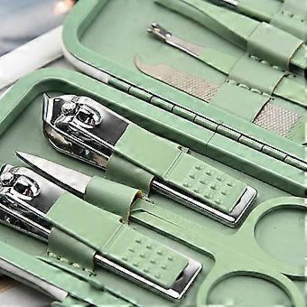 Manikyrset, Resesnagelsaxar, Skötsel- & Pedikyrverktyg, Rostfritt Stål Skötselset, 8-Delat Set