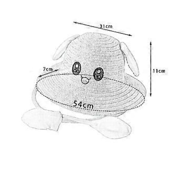 Pupunkorva Olkihattu Sarjakuva Söpö Mukava Aurinkosuoja Söpö Lasten Rantahattu Kesähattu Cosplay-juhliin ja Retkille (Maitomainen valkoinen)