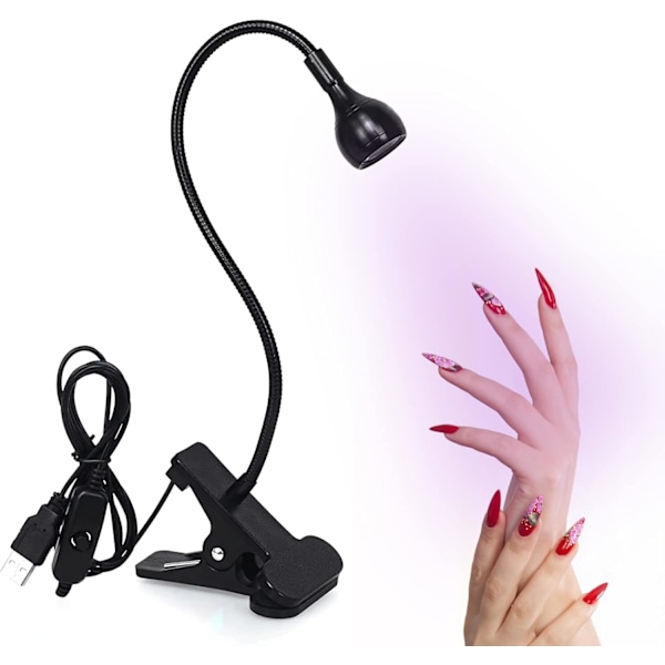 Black - 1 Piece Nail Curing UV Lamp, Professional Nail Glue Curi