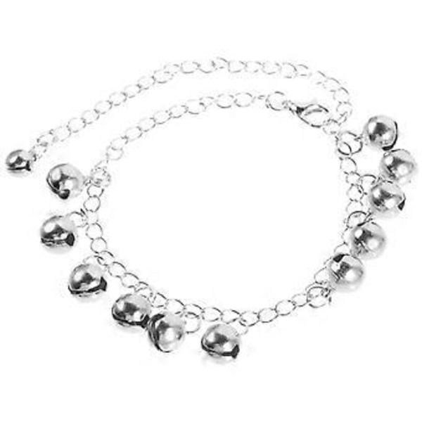 Armband med klockcharm, silverpläterad, massiv länkkäda, handledsmycke för kvinnor