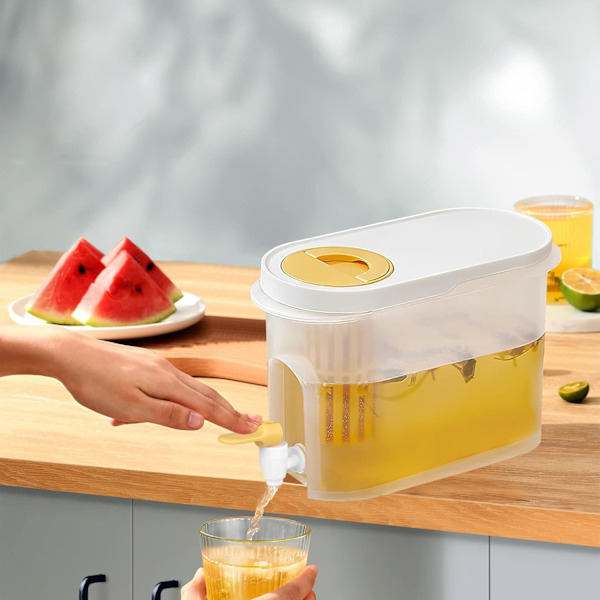 1 Gallons Vandkande til Køleskab med Citronade, Drikkedispenser til Juice, W