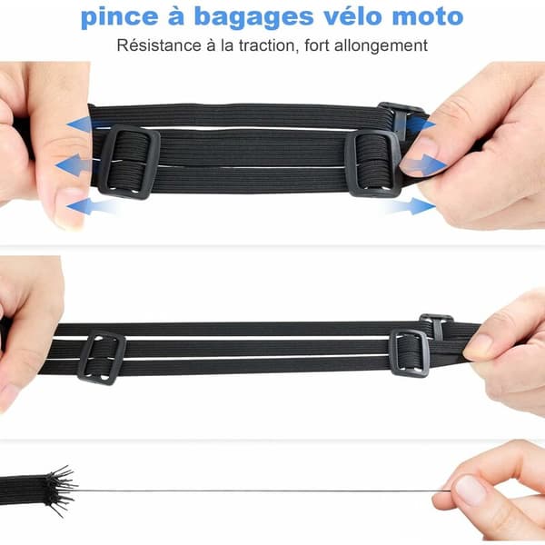 2-pack spännremmar för bagage, svart nylon