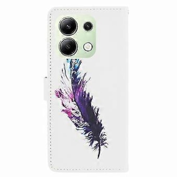 För Xiaomi Redmi Note 13 4G Mobilskal Läder 3D Mönster Magnetiskt Fodral (Fjäder)