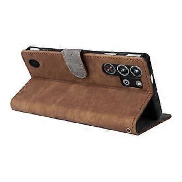 Til ZTE nubia Red Magic 10 Pro 5G/10 Pro+ 5G Wallet Case RFID-blokering PU Læder Cover Stand View (Brun)