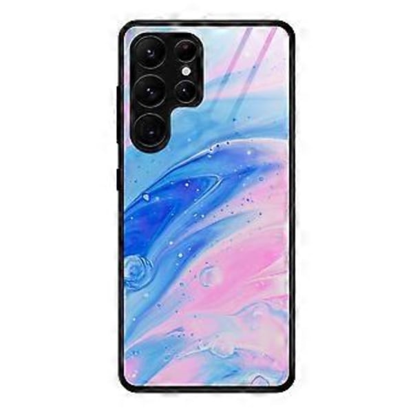 Skal för Samsung Galaxy S25 Ultra Marmormönster Härdat Glas+PC+TPU Telefonskydd (Stil E)