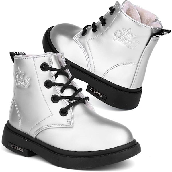 Barnstövlar Vinter Snörskor Snöskor Silver With Plush 6 UK Child