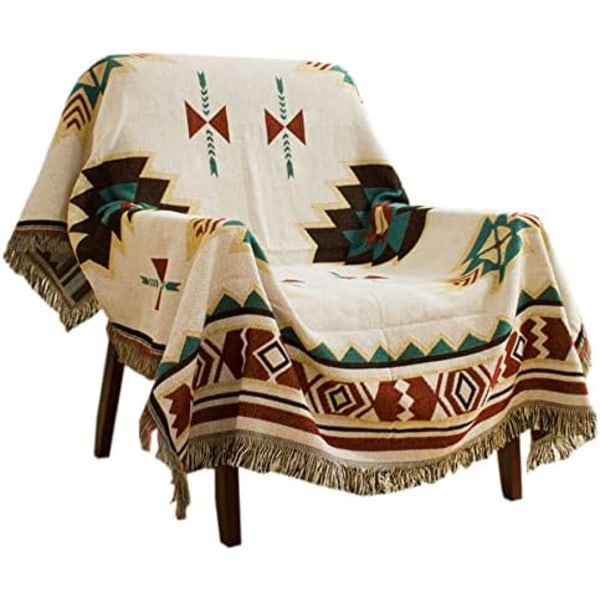 Navajo Aztec Matta Filt Bohemian Tribal Tribal Geometriskt mönster