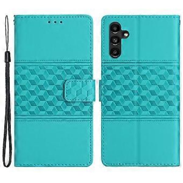 Til Samsung Galaxy A35 5G Telefon Cover Præget Rombe Tegnebog Stativ Læder Cover (Style D)