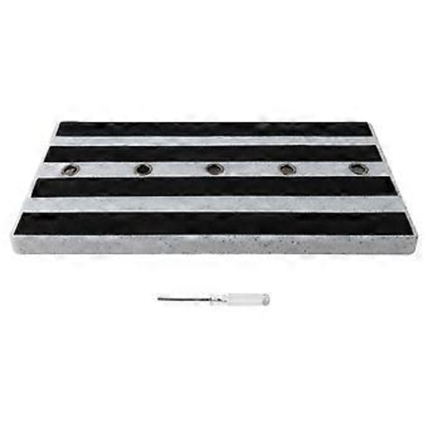 Gitarr Effektpedalbräda PE Haken och Slinga Fäste Instrument Tillbehör för Prestanda Marmor Design (Vit)
