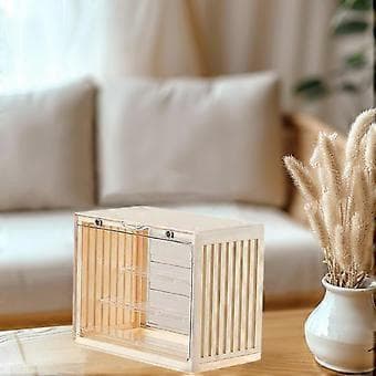 Miniatyr Vitrinskåp Samlarobjekt Display Box Stapelbar Mångsidig Action (Beige S)
