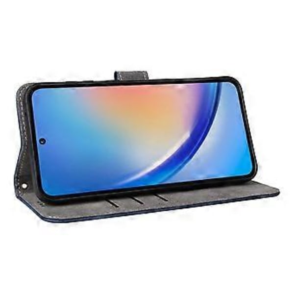 Læder Wallet Case med RFID-blokering til Samsung Galaxy A35 5G - Blå (Blå)