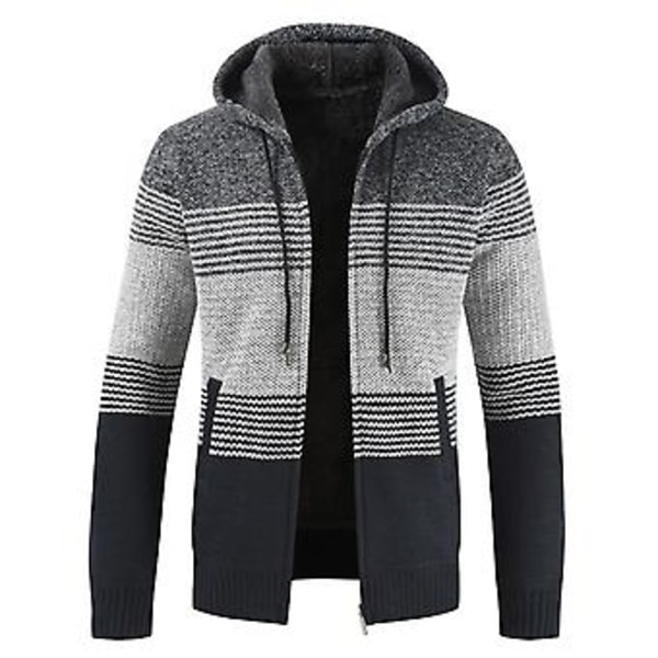 Fianao Jacka Lättviktsrandig Färgblock Herr Hoodie för Löpning (Mörkgrå)