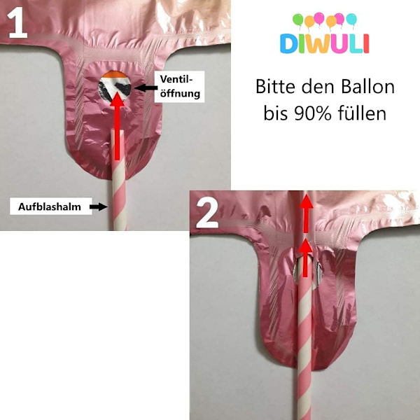 Jätte XXL Kärlek uppblåsbar ballong i form av kärlek med Engli