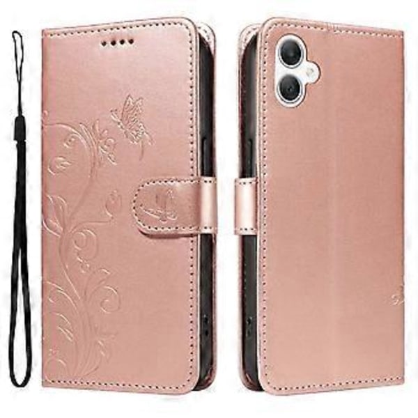 Til Samsung Galaxy A06 Etui Blomstermønster PU Læder Wallet Telefon Cover (Style B)