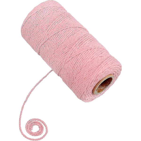3mm Makrameenaru, Yhteensopiva Käsitöihin 100m Beige Puuvilla Makrameenaru, Sopii Seinävaatteisiin, Kasvitelineisiin, Neulomiseen. 2MMx100M. Vaaleanpunainen