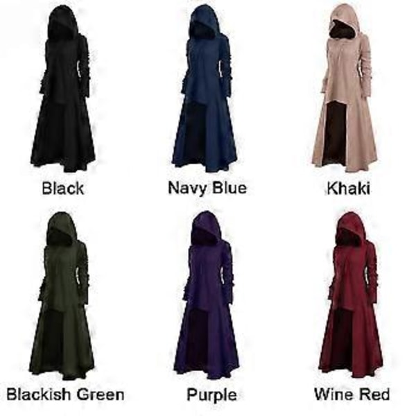 100% Uusi naisten villapaita Archer Cosplay keskiaikaiset karnevaaliasut Vintage Oversize huppari Party Vestido hupullinen mekko( )