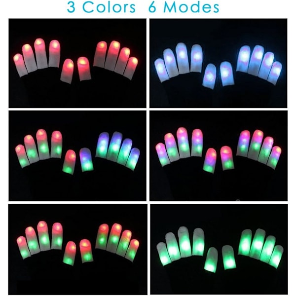 LED-Handskar Lysande/Färgglada, LED Rave Blinkande Belysning/Flera Färger