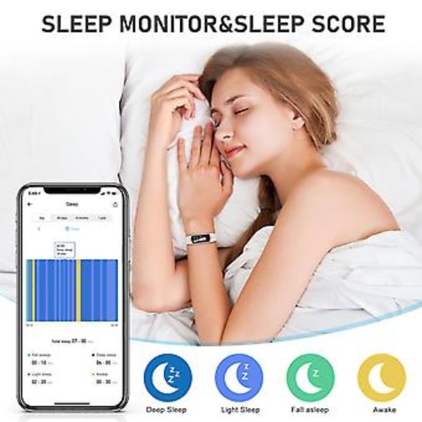Fitness Tracker Smartklokke, Aktivitetstracker med 1,1\" AMOLED Berøringsskjerm i Farger, Vannresistent Steptracker for Android iPhones -GSL  Rosa