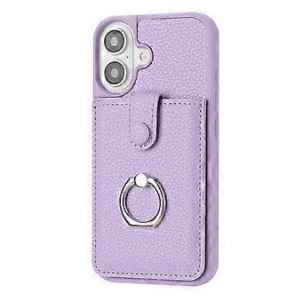Skal för iPhone 16 Plus Ritningstyp Kortfack Läder Baksida med Ringstativ (Stil B)