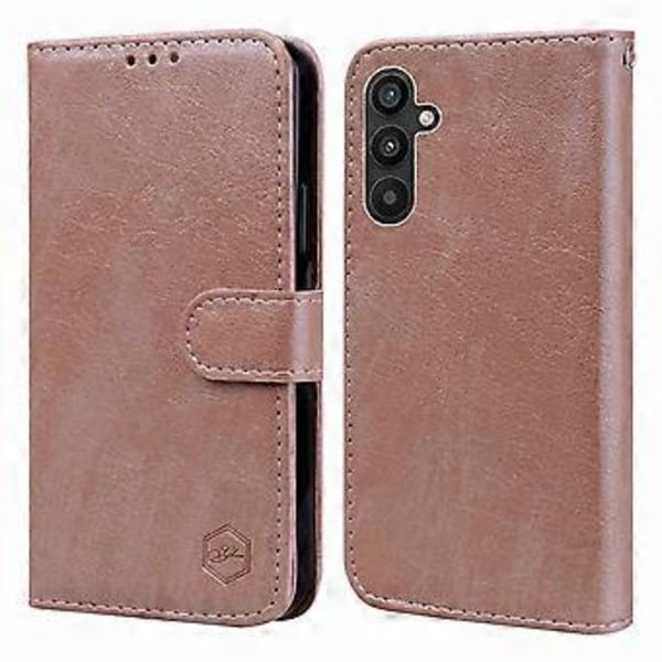 Til Samsung Galaxy A34 5G Fuld Beskyttelse Ensfarvet PU Læder Wallet Case Mobiltelefon Stand Cover (Style D)