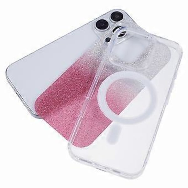iPhone 16 Pro -kuori, yhteensopiva MagSafe-latauksen kanssa, TPU+akryylipuhelinkuori glitter-lisäkkeellä (tyyli F)