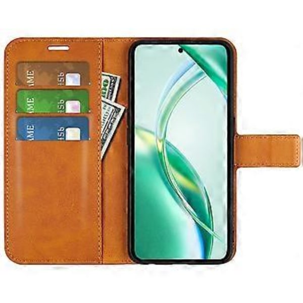 For Honor 200 Smart 5G/X7c 4G Stand Case Anti-Ridse Kalve Læder Tekstur Telefon Cover (Style C)