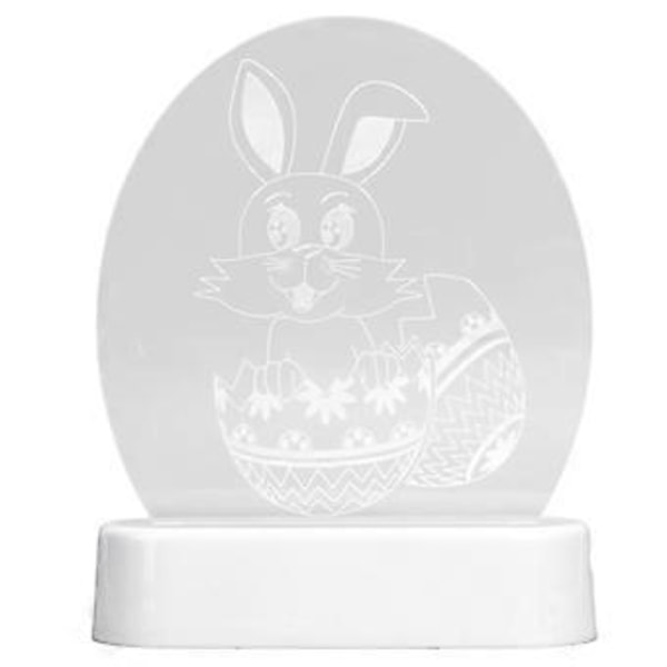 Kanin 3D Natlampe Kaninform Energibesparende 3D Kaninlampe Slidstærk ABS Akryl LED Påske Natlampe til Børn