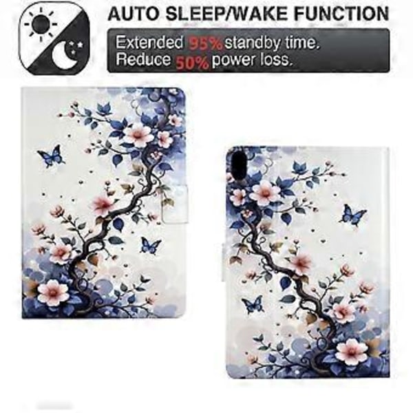 Stativ Etui til iPad/iPad 10.9 Mønsterprintet Tablet Læder Cover med Auto Vågn/Sov (Pink Blomst)