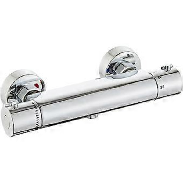 Dusjbatteri, termostatisk dusjbatteri, dusjkran, termostatisk badekarbatteri med konstant temperaturkontroll, krombelagt messingfinish