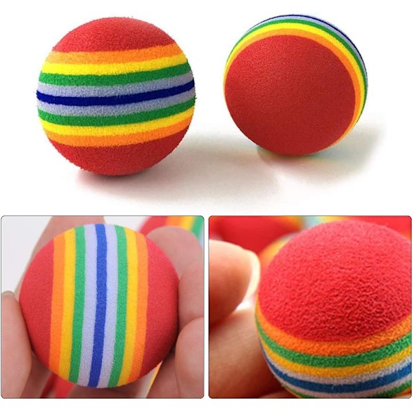 20 Bollar Kattleksak Skumballs Leksak Boll Färgglada Tuggbullar Katt Fo