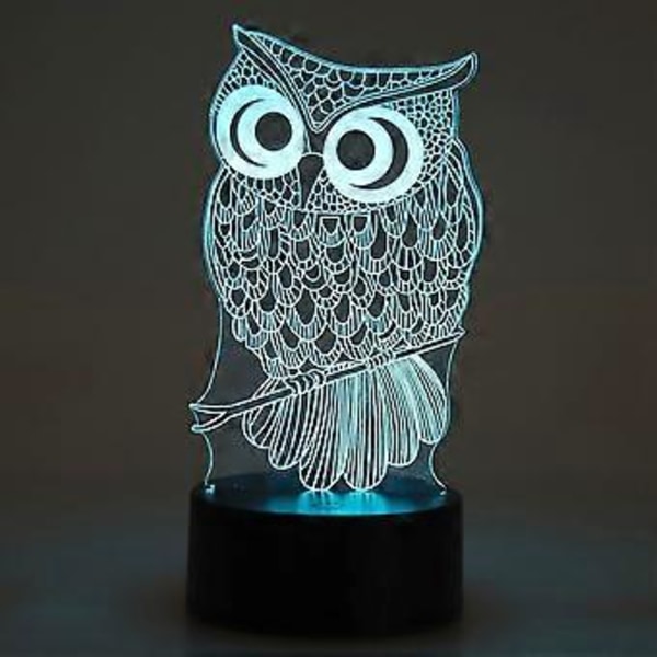 Fjernkontroll 3D Nattlys Bord Skrivebord LED Illusjonslamper (Svart Base med Fjernkontroll)