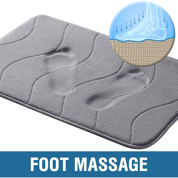 Memory Foam Bademåtte til Badeværelse Skridsikker Bademåtte Hurtigtørrende Super Vandabsorberende Bademåtte Tæppe Maskinvaskbar Ea