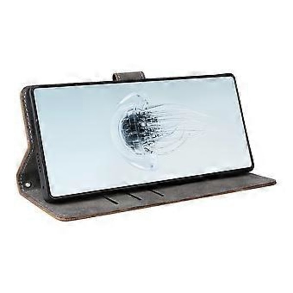 Til ZTE nubia Red Magic 10 Pro 5G/10 Pro+ 5G Wallet Case RFID-blokering PU Læder Cover Stand View (Brun)